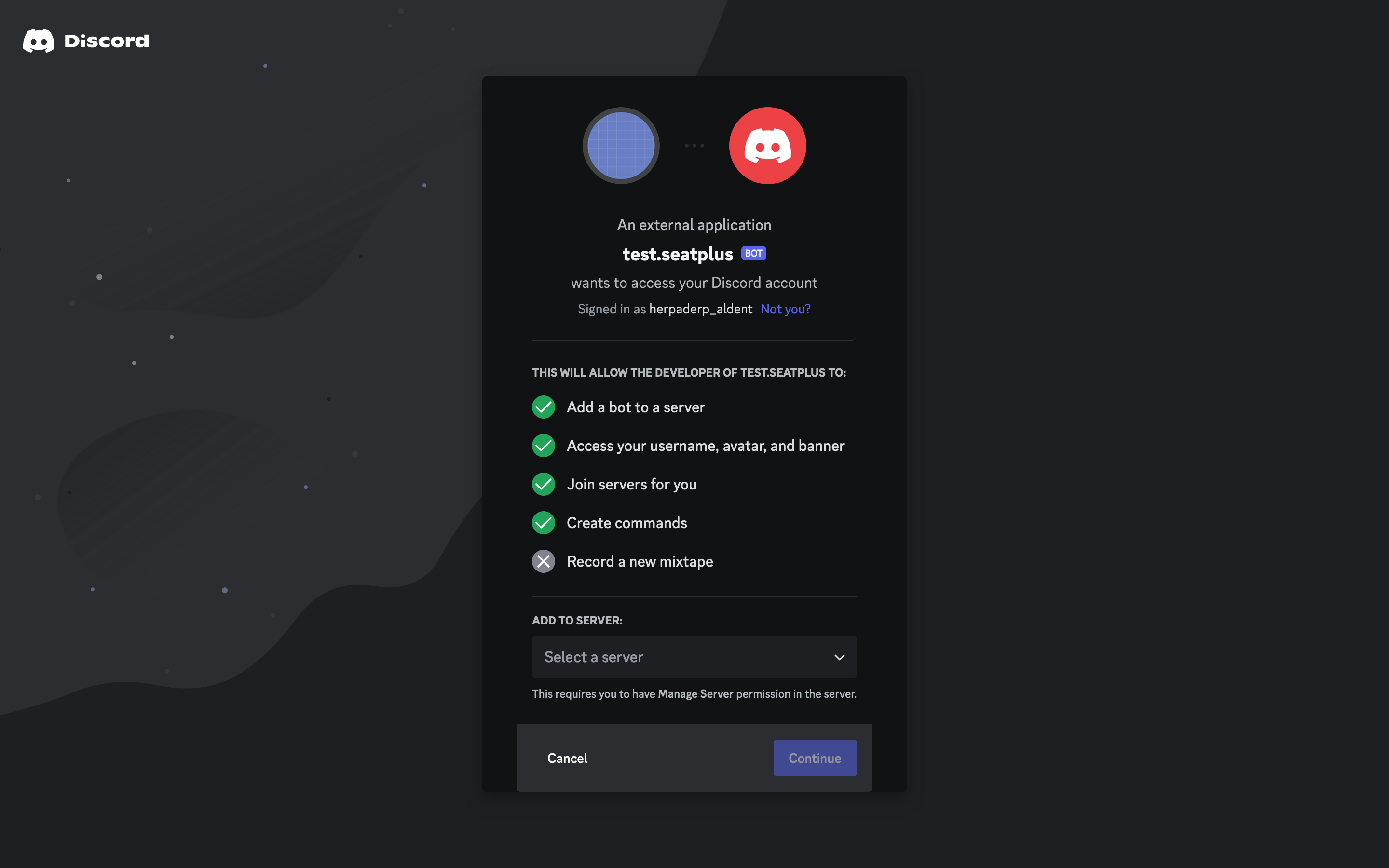 Connect discord